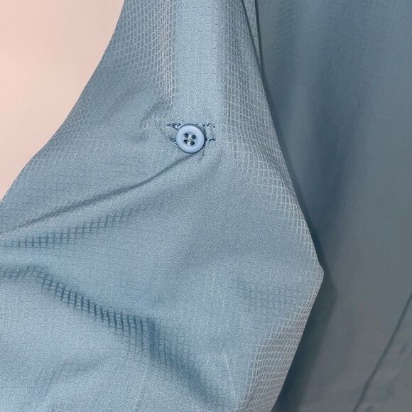 Sportswear Women’s UV Cut Polyester Button-Down Shirt Blue Medium - Picture 6 of 9